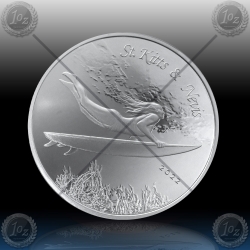 1oz Saint Kitts and Nevis 2 Dollars 2022 (SURFER) BU